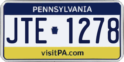 PA license plate JTE1278