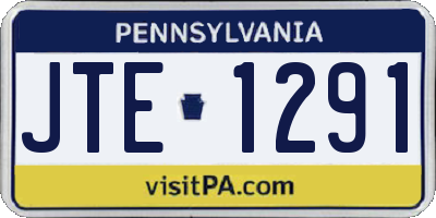 PA license plate JTE1291