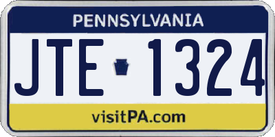 PA license plate JTE1324