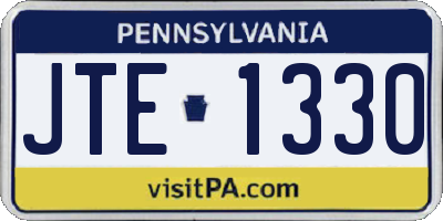 PA license plate JTE1330