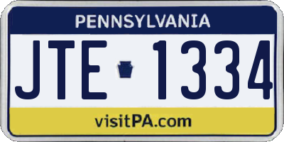 PA license plate JTE1334