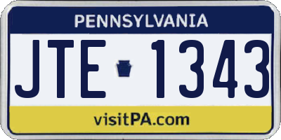 PA license plate JTE1343