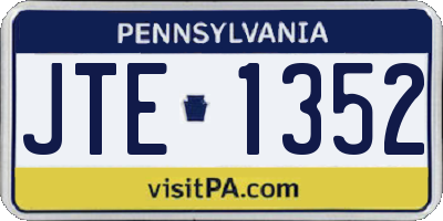 PA license plate JTE1352