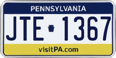 PA license plate JTE1367