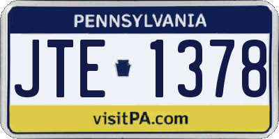 PA license plate JTE1378