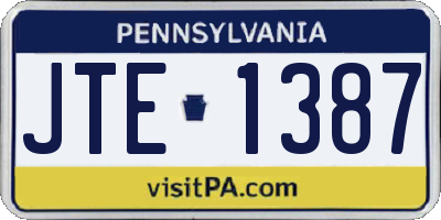 PA license plate JTE1387