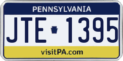 PA license plate JTE1395