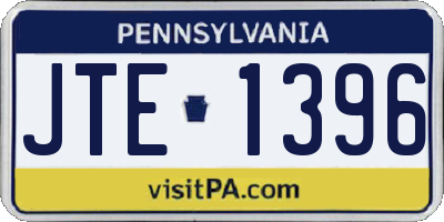 PA license plate JTE1396