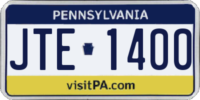 PA license plate JTE1400