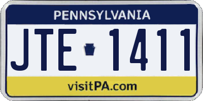 PA license plate JTE1411