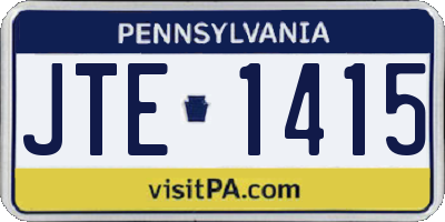 PA license plate JTE1415