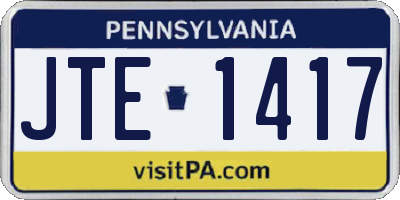 PA license plate JTE1417