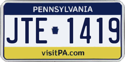 PA license plate JTE1419