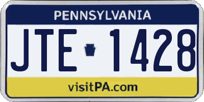 PA license plate JTE1428