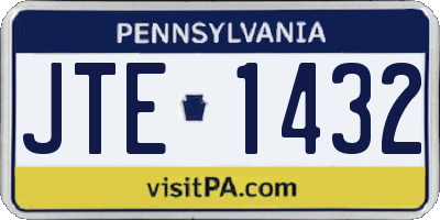 PA license plate JTE1432