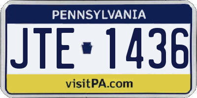 PA license plate JTE1436