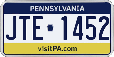 PA license plate JTE1452