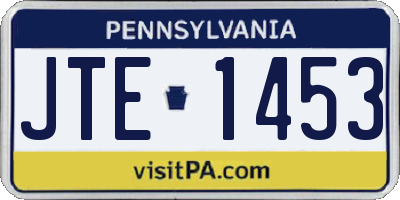PA license plate JTE1453