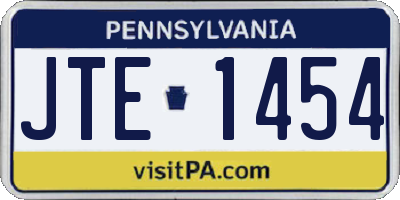 PA license plate JTE1454