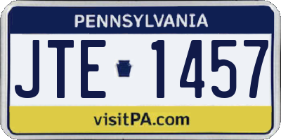 PA license plate JTE1457