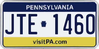 PA license plate JTE1460