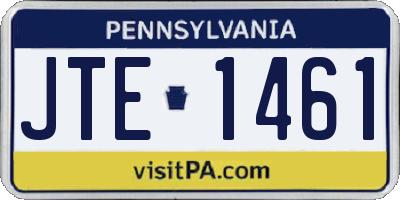 PA license plate JTE1461