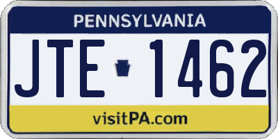PA license plate JTE1462