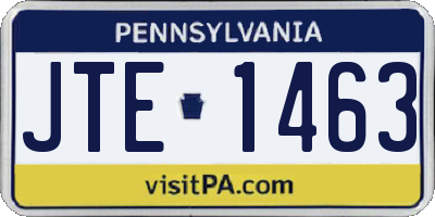 PA license plate JTE1463