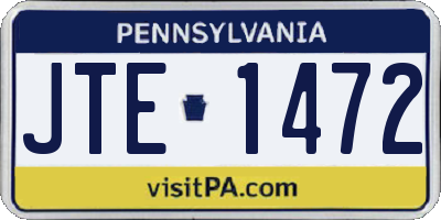 PA license plate JTE1472