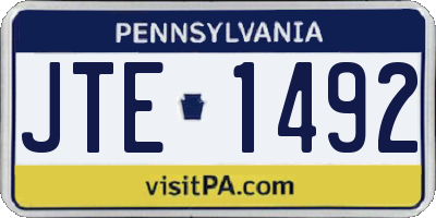 PA license plate JTE1492