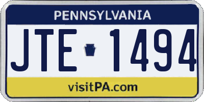 PA license plate JTE1494