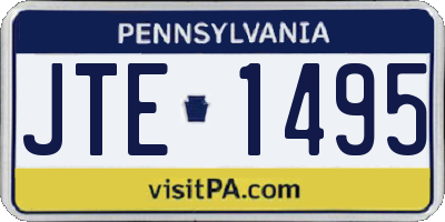 PA license plate JTE1495