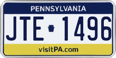 PA license plate JTE1496
