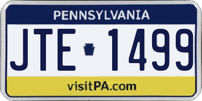PA license plate JTE1499
