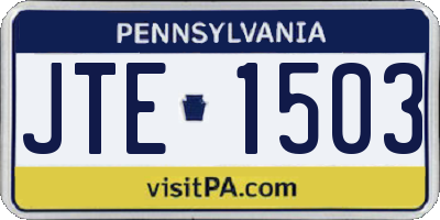 PA license plate JTE1503