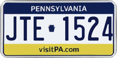 PA license plate JTE1524