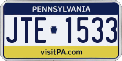 PA license plate JTE1533
