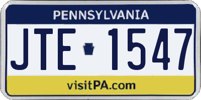 PA license plate JTE1547