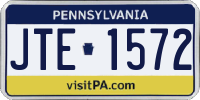 PA license plate JTE1572