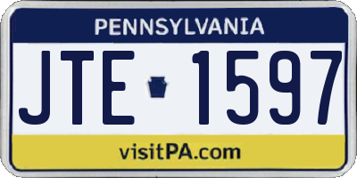 PA license plate JTE1597
