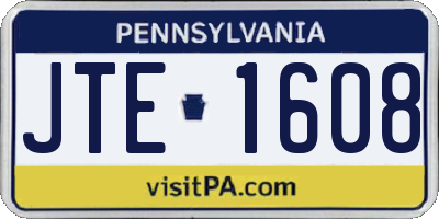 PA license plate JTE1608