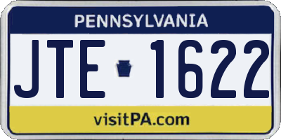 PA license plate JTE1622