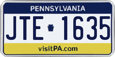 PA license plate JTE1635