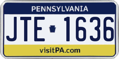 PA license plate JTE1636