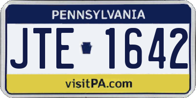 PA license plate JTE1642