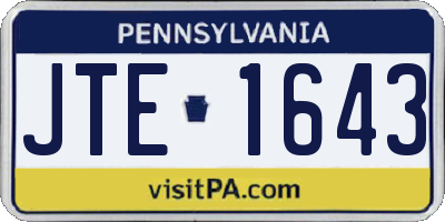 PA license plate JTE1643