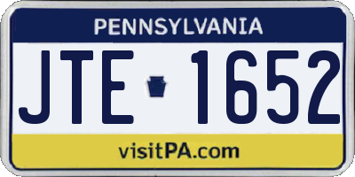 PA license plate JTE1652
