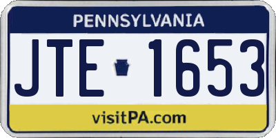 PA license plate JTE1653