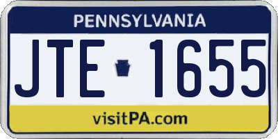 PA license plate JTE1655
