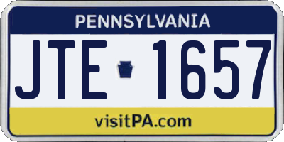 PA license plate JTE1657